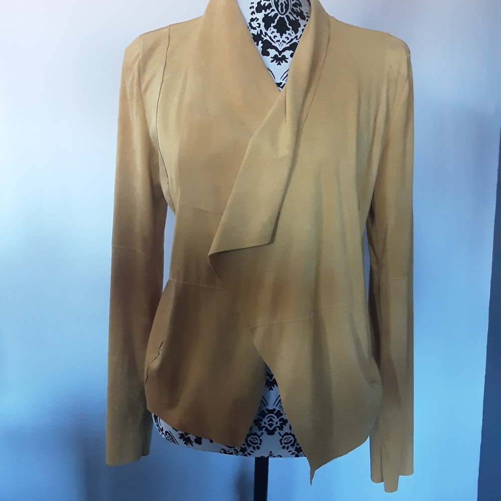 BAGATELLE FAUX SUEDE DRAPED JACKET M